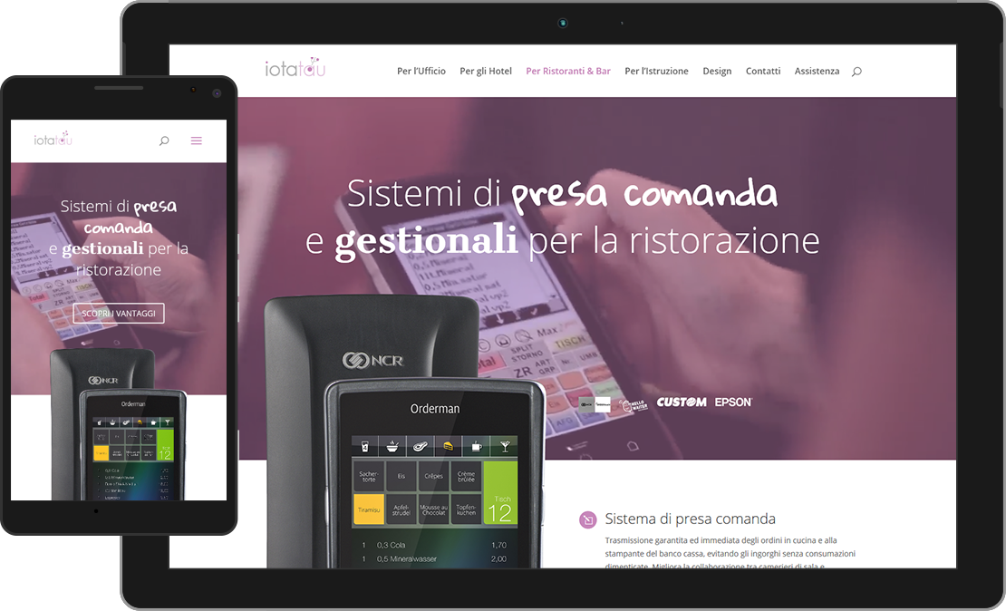 Web design responsive pagina dei Ristoranti di iotatau