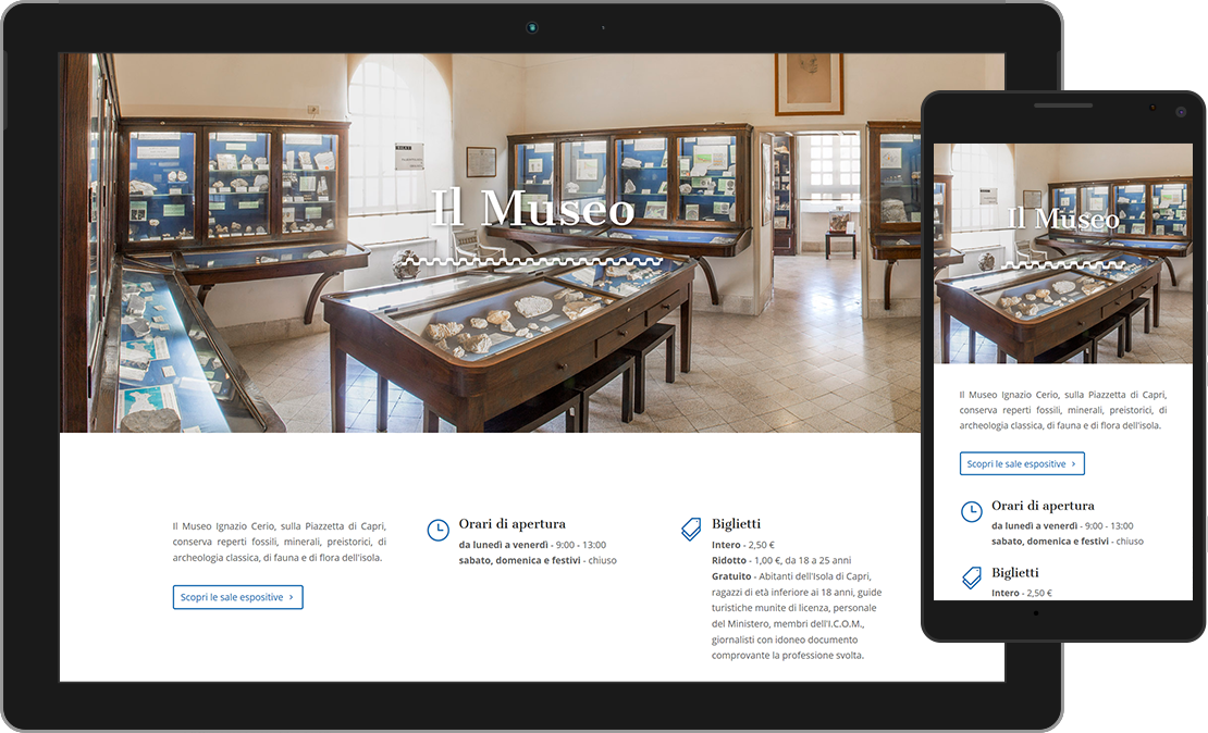 Web design responsive home del Centro Caprense Ignazio Cerio