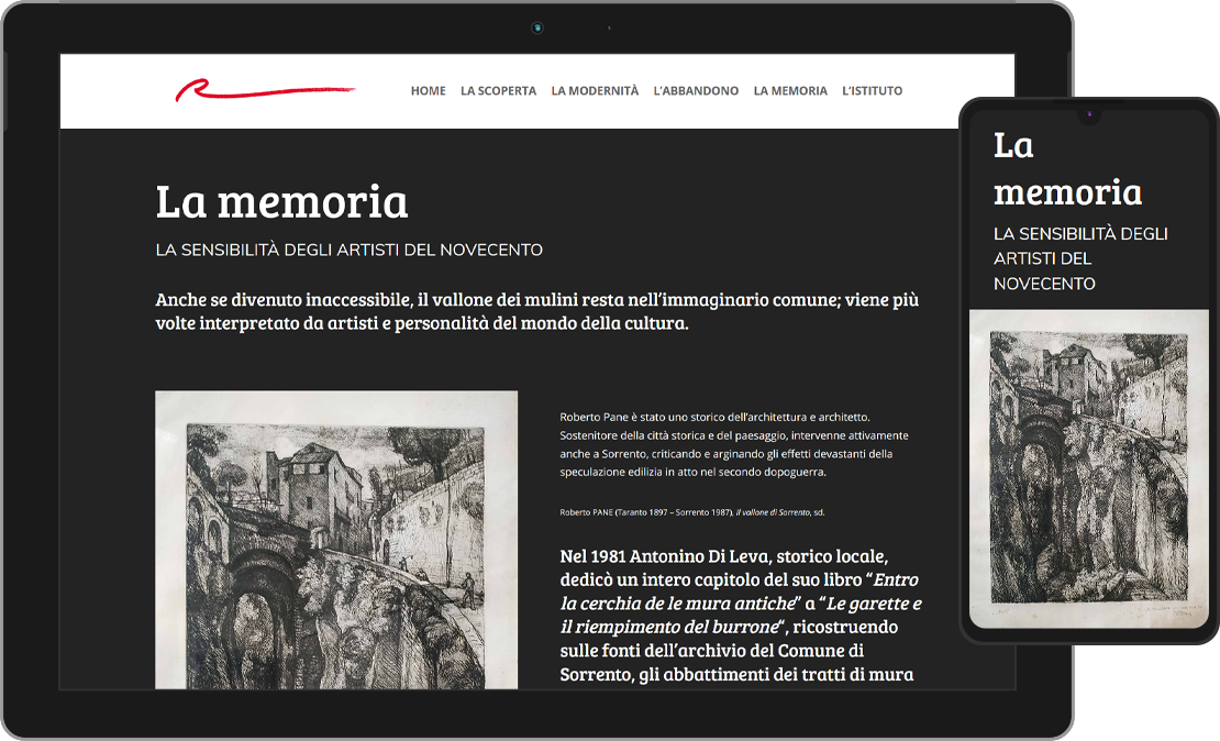 La memoria del vallone dei mulini, mostra virtuale